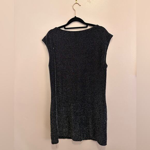 Express Black Sequin Sparkly Shift Mini Dress Large - Picture 4 of 8